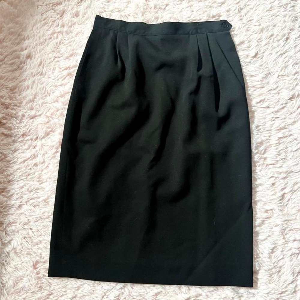 Austin‎ Reed Gothic Minimalist Old Money Quiet Luxury 100% Wool Pencil Skirt